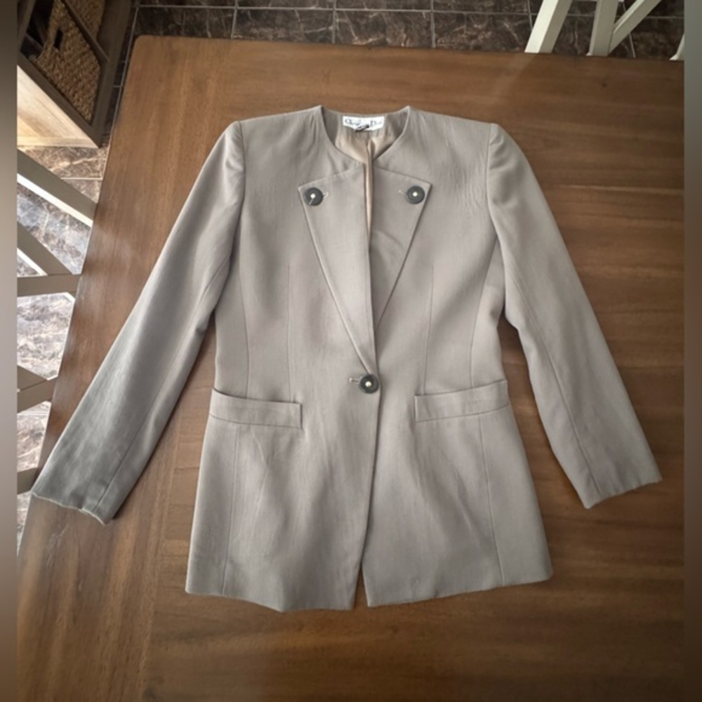 Vintage Christian Dior 100% Wool Tailored Coat Blazer Women’s Size 4 | 90s